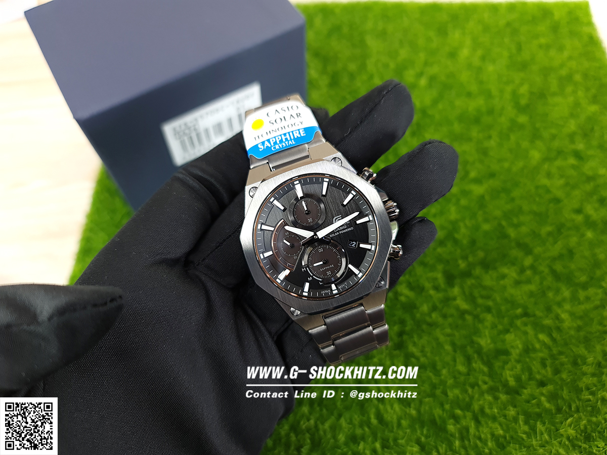 CASIO EDIFICE นาฬิกาข้อมือ นาฬิกากันน้ำ นาฬิกาของแท้ ประกันศูนย์ CMG 1 ปี รุ่น EFS-S570DC-1A นาฬิกาสีดำ
