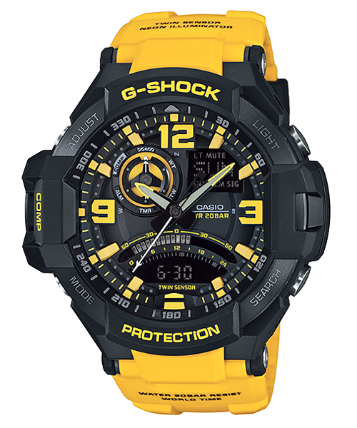 CASIO G-SHOCK นาฬิกาข้อมือ นาฬิกากันน้ำ นาฬิกาของแท้ ประกันศูนย์ CMG 1 ปี รุ่น GA-1000-9B นาฬิกาสีเหลือง