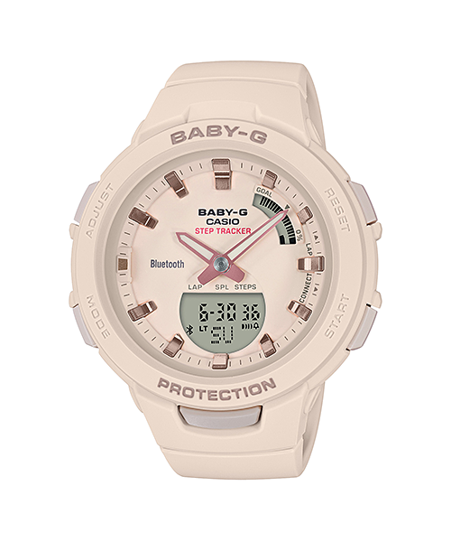 CASIO BABY-G นาฬิกาข้อมือ นาฬิกากันน้ำ นาฬิกาของแท้ ประกันศูนย์ CMG 1 ปี รุ่น BSA-B100-4A1 นาฬิกาสีชมพู