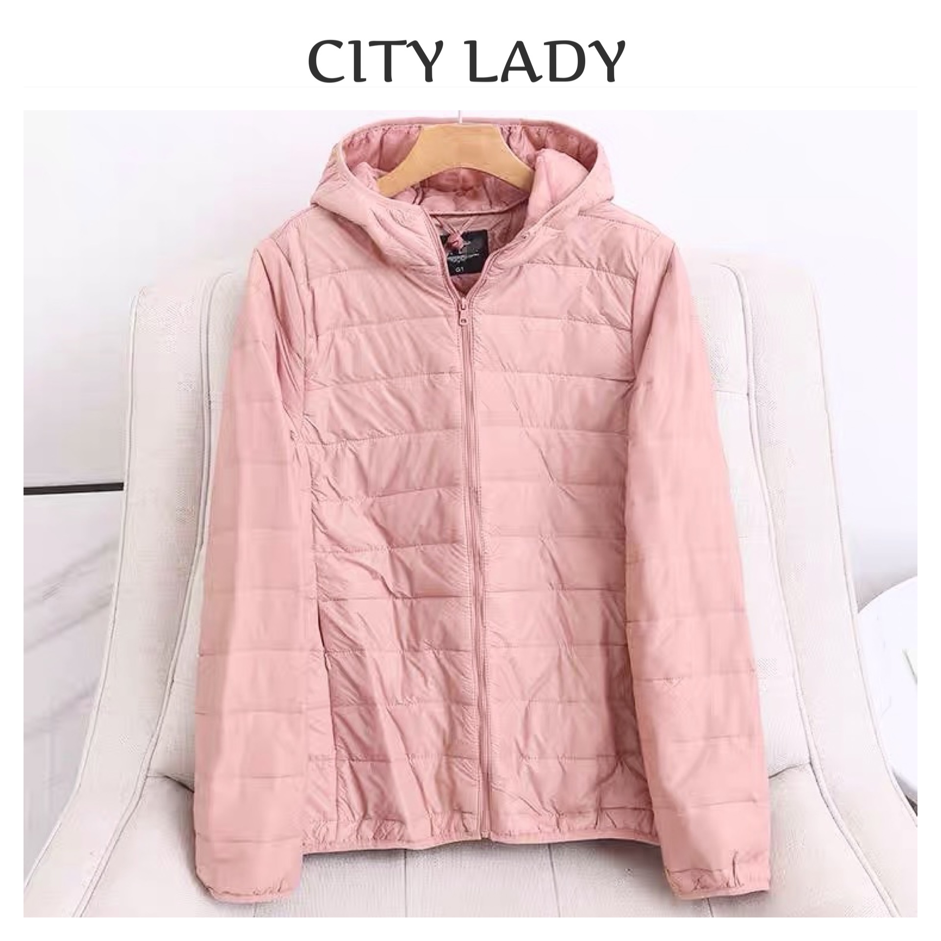 Ambiance เสื้อกันหนาว เสื้อฮู้ด บุนวมอุ่น แบรนด์ city lady (padded puffer สำเนา สำเนา สำเนา สำเนา ดำ
