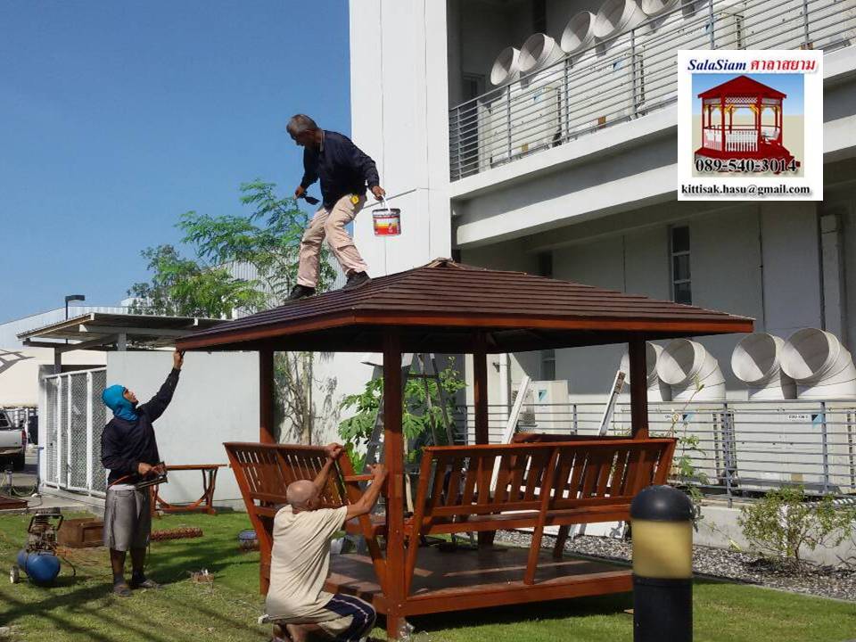 รหัสสินค้า : SL-004 : ศาลาทรงบาหลี สีเสาเหลี่ยม ขนาด 2 X 2 X 3 เมตร