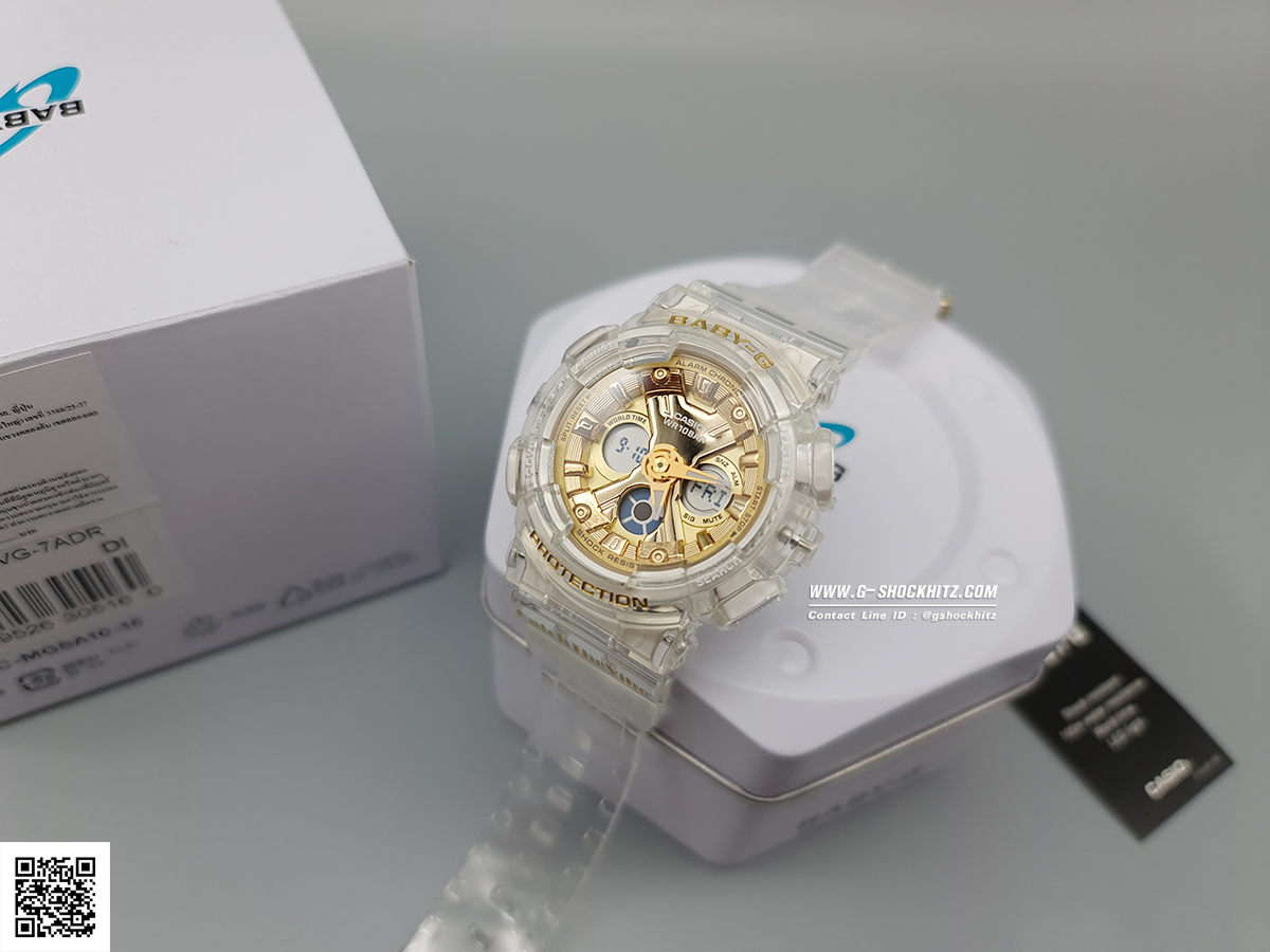 CASIO BABY-G นาฬิกาข้อมือ นาฬิกากันน้ำ นาฬิกาของแท้ ประกันศูนย์ CMG 1 ปี รุ่น BA-130CVG-7A นาฬิกาสีใส