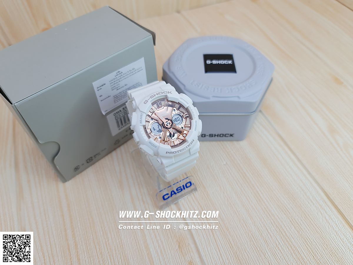 CASIO G-SHOCK นาฬิกาข้อมือ นาฬิกากันน้ำ นาฬิกาของแท้ ประกันศูนย์ CMG 1 ปี รุ่น GMA-S120MF-7A2 นาฬิกาสีขาว
