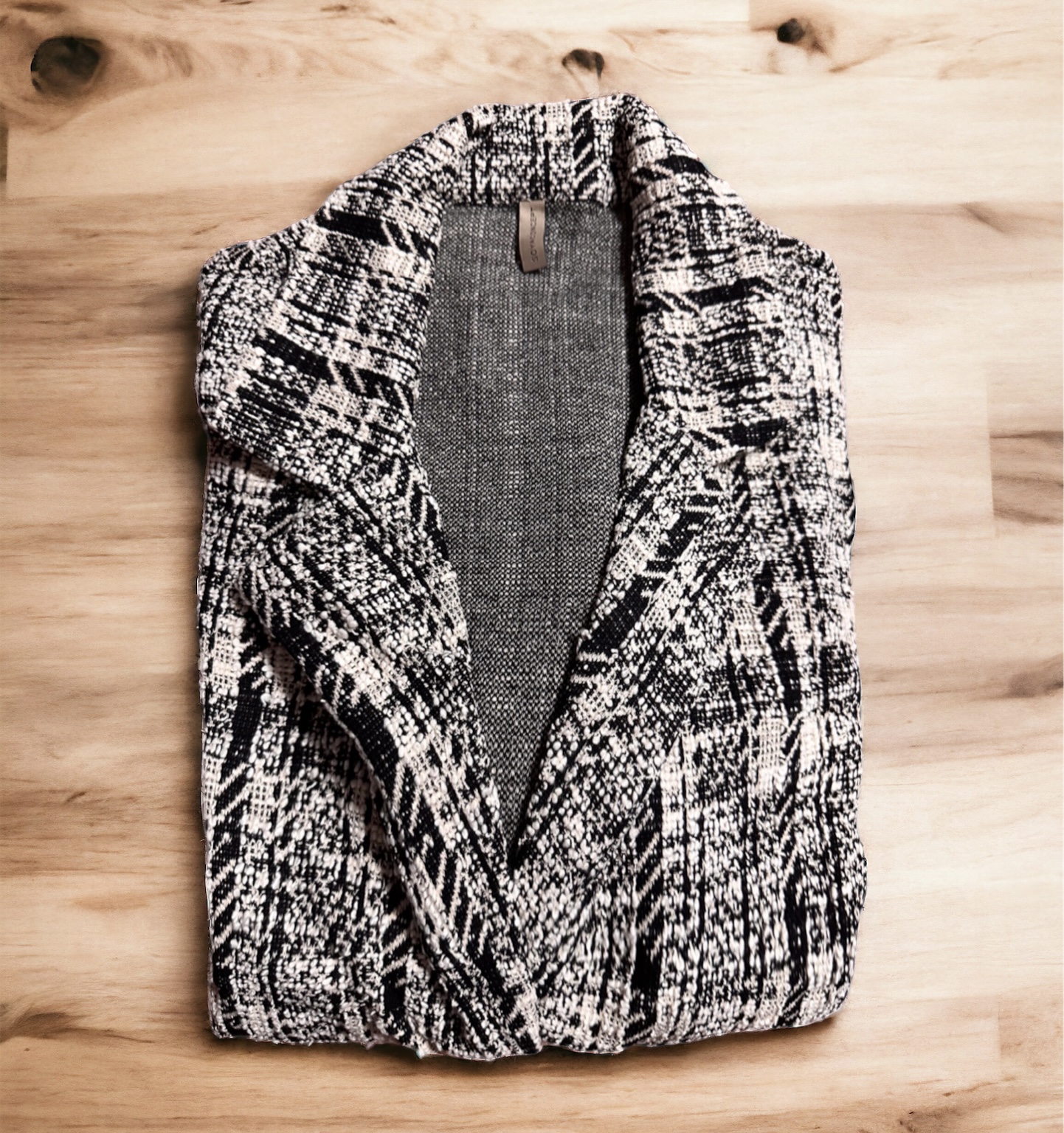 เสื้อโค้ท เสื้อกันหนาว เนื้อผ้าไหมพรม Knitting checked แบรนด์ SOYA CONCEPT