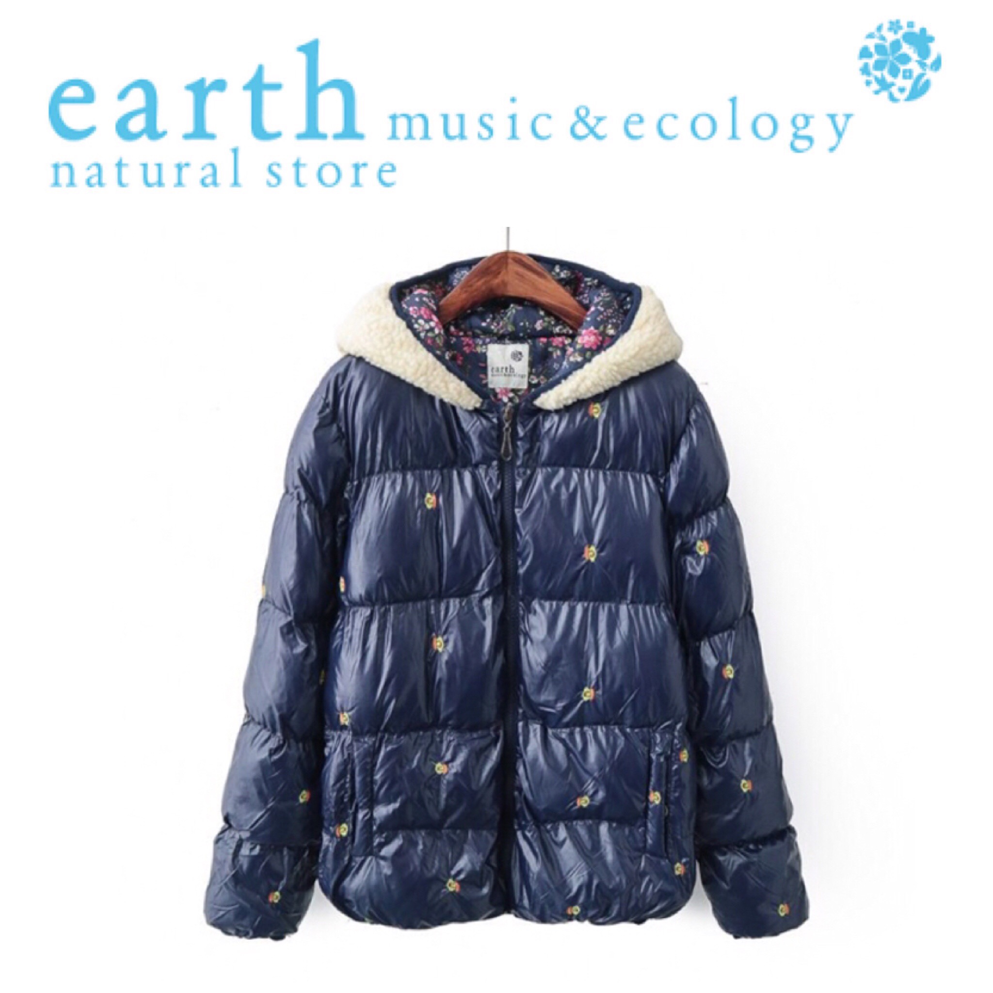 เสื้อกันหนาวฮูท สีชมพูสด ฮูทขนสีครีม แต่งหู น่ารัก แบรนด์เนม EARTH MUSIC&ECOLOGY ญี่ปุ่นแท้ Size M/L/XL