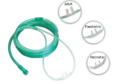 ออกซิเจนแคนนูล่า เสียบจมูกให้ออกซิเจน (NASAL CANNULA) มีสำหรับผู้ใหญ่ เด็กเล็ก เด็กโต
