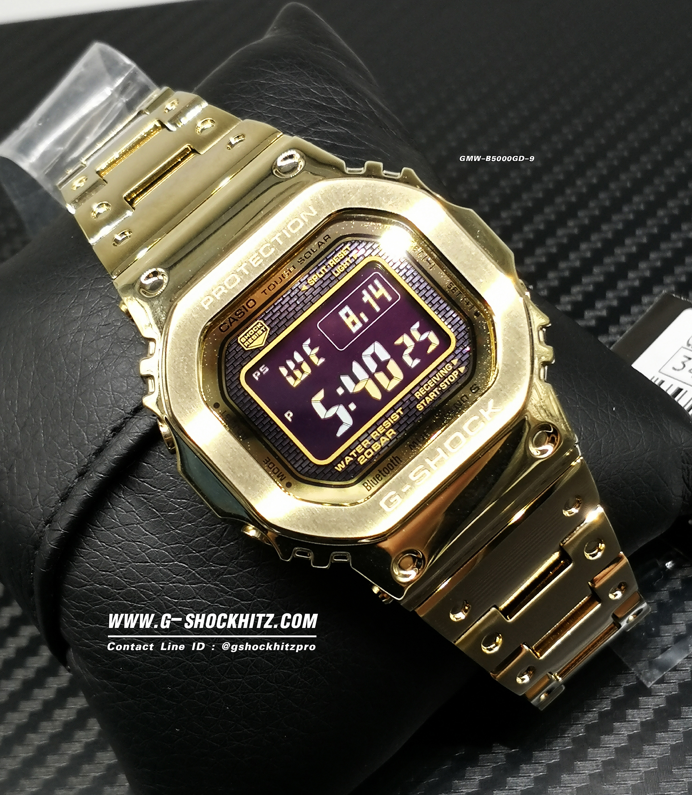 CASIO G-SHOCK นาฬิกาข้อมือ นาฬิกากันน้ำ นาฬิกาของแท้ ประกันศูนย์ CMG 1 ปี รุ่น GMW-B5000GD-9D นาฬิกาสีทอง