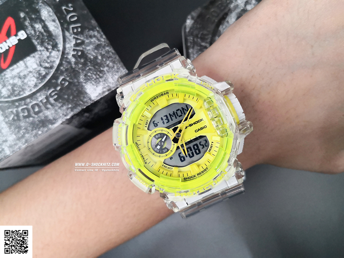 CASIO MID YEAR SALE G-SHOCK นาฬิกาข้อมือ นาฬิกากันน้ำ นาฬิกาของแท้ ประกันศูนย์ CMG 1 ปี รุ่น GA-400SK-1A9 นาฬิกาสีใส