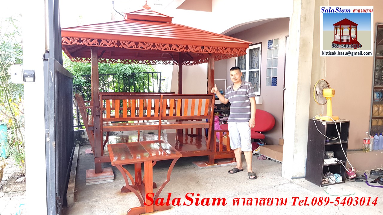 ผลงานการส่งมอบศาลาทรงบาหลีต่อชานหน้าของ นาวาโท อนุชา เรืองสวัสดิ์ นวมินทร์74 รามอินทรา คันนายาว กทม
