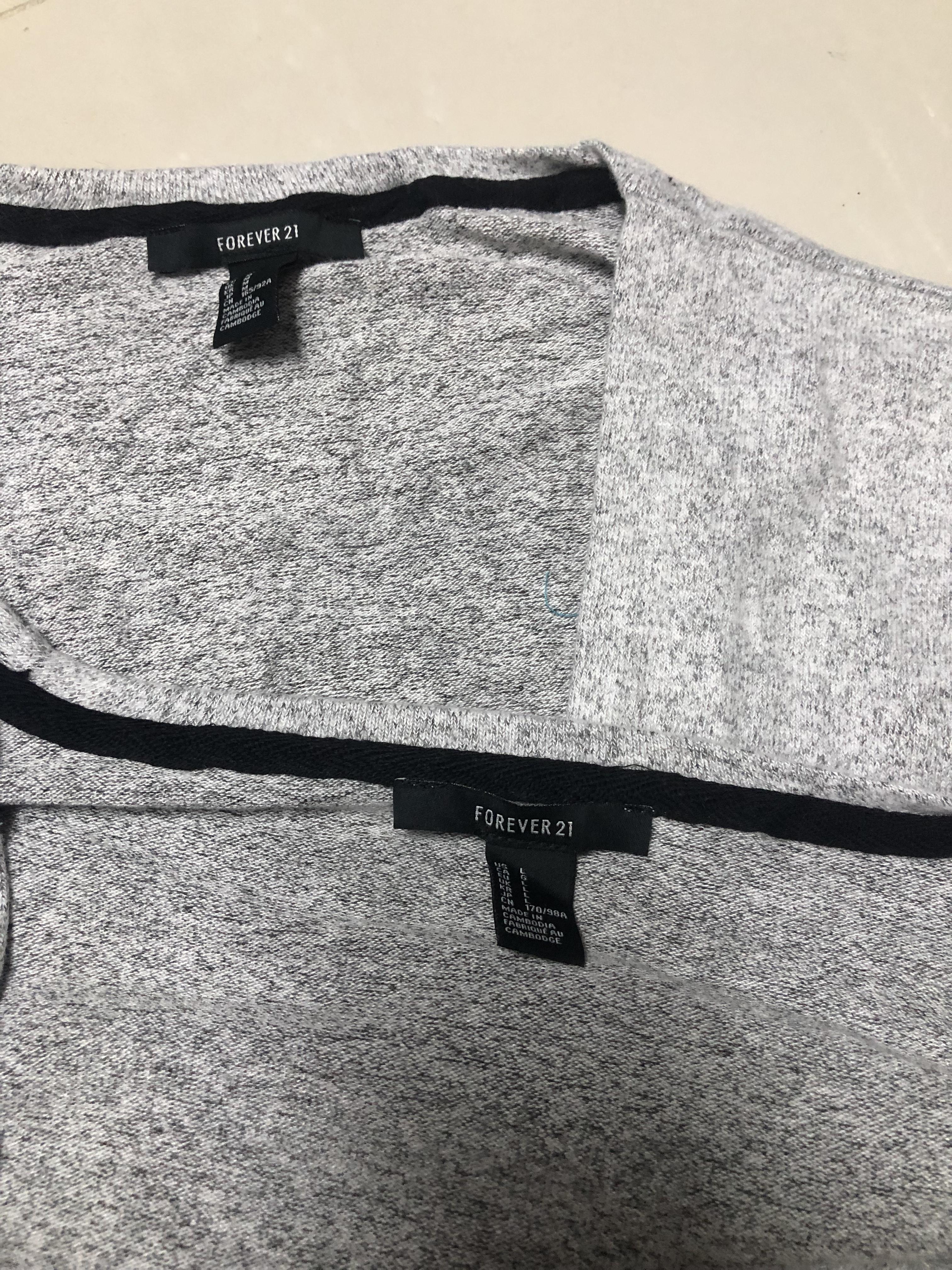 Forever21 เสื้อคลุมไหมพรม กันหนาวไหมพรม สีเทา เนื้อไหม นุ่ม สวย Forever21