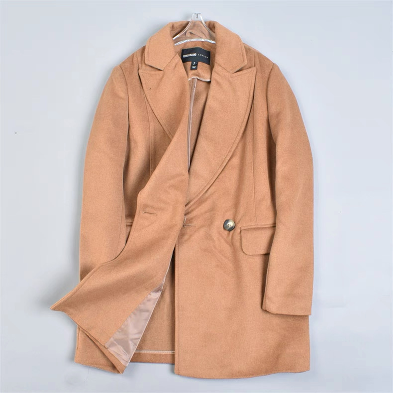 Love tree เสื้อโค้ทกันหนาว เสื้อกันหนาว overcoat โค้ทวูล สีcamel belt coat สีครีมเบจ แบรนด์ RIVER ISLAND Camel