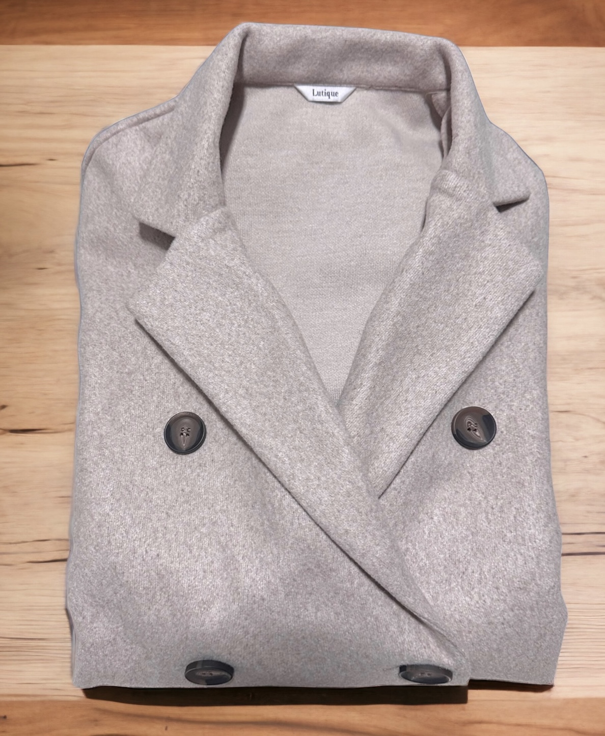 Lutique เสื้อโค้ทวูล Trench coat เสื้อโค้ทเฟอร์ โค้ทสักหลาดสีเบจ แบรนด์ LUTIQUE