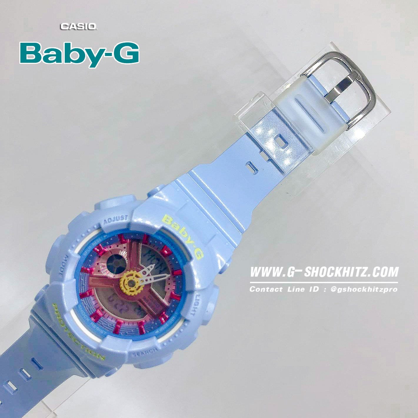 CASIO BABY-G นาฬิกาข้อมือ นาฬิกากันน้ำ นาฬิกาของแท้ ประกันศูนย์ CMG 1 ปี รุ่น BA-110CA-2A นาฬิกานาฬิกาสีฟ้า