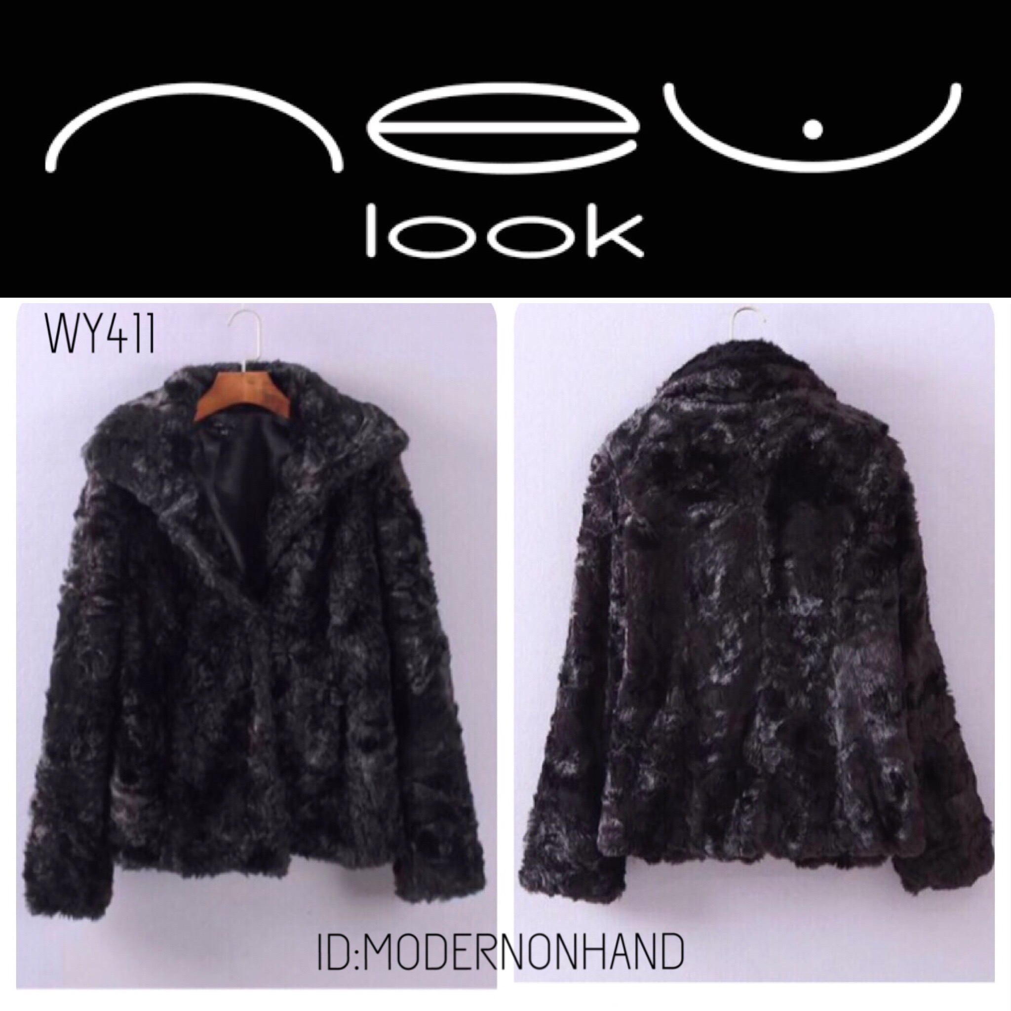 New look เสื้อกันหนาว เสื้อนอก แต่งขน แบรด์เนมNEW LOOK แท้100% ขนสวย เนื้อนุ่มเกรดพรีเมี่ยมเลยคะ ดำ