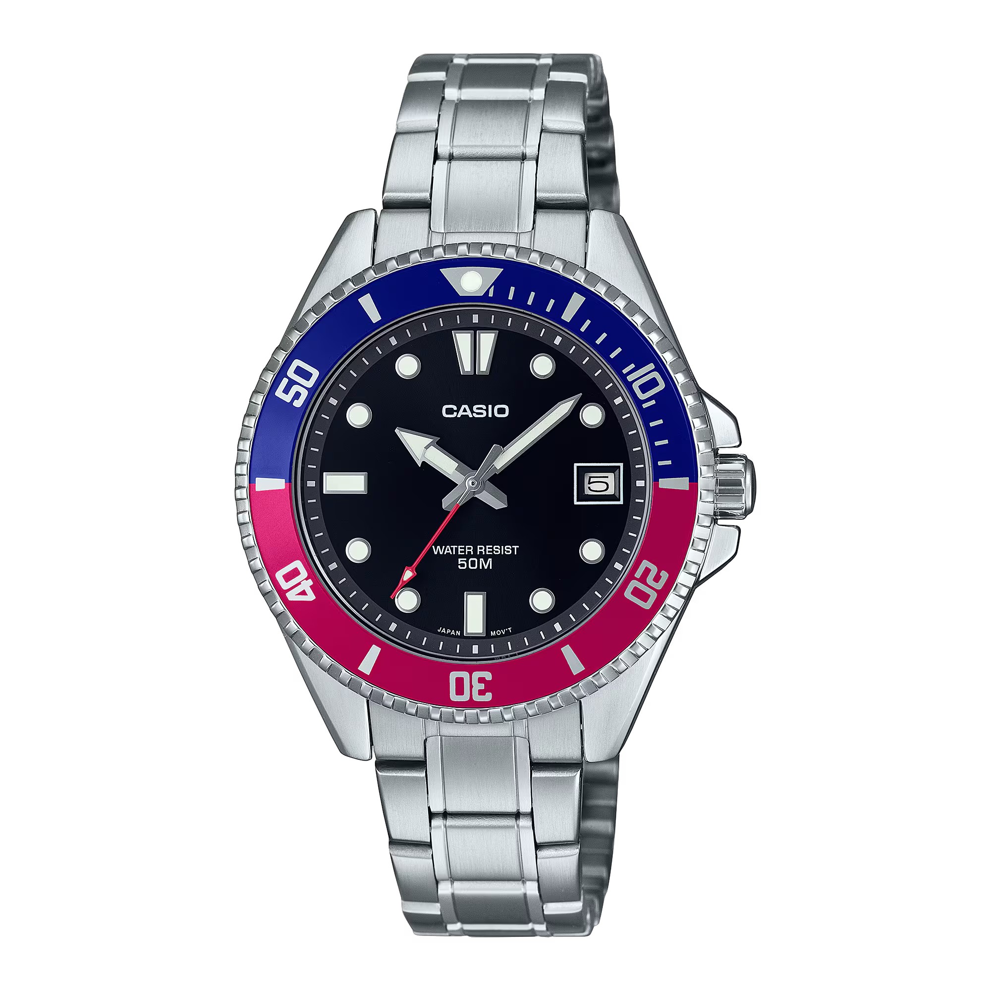CASIO MID YEAR SALE นาฬิกาคาสิโอ พร้อมส่ง นาฬิกาข้อมือ นาฬิกากันน้ำ นาฬิกาของแท้ BTS ประกันศูนย์ CMG 1 ปี รุ่น MDV-10D-1A3 นาฬิกาสีเงิน