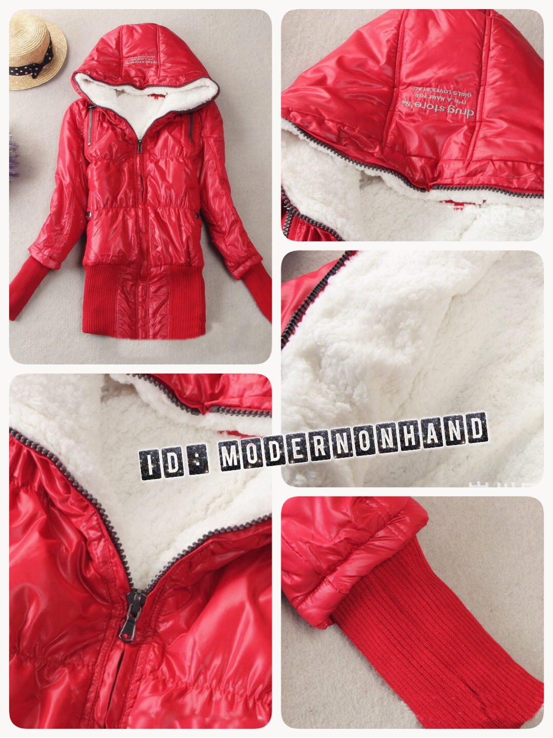 เสื้อกันหนาว บุนวมขนเป็ด ติดฮูท สีแดง แบรนด์เนม Drug's Store แท้100%เนื้อผ้าสังเคราะห์ แต่งซับขนอุ่นสีขาวด้านใน แขนจั๊มยาวกันลม หัวซิบ2 หัว รูดได้บนล่าง กันลมกันหิมะ ไม่กลัวองศาติดลบเลยคะ งานพรีเมี่ยม สวยหรูมากคะ Size S/M/L