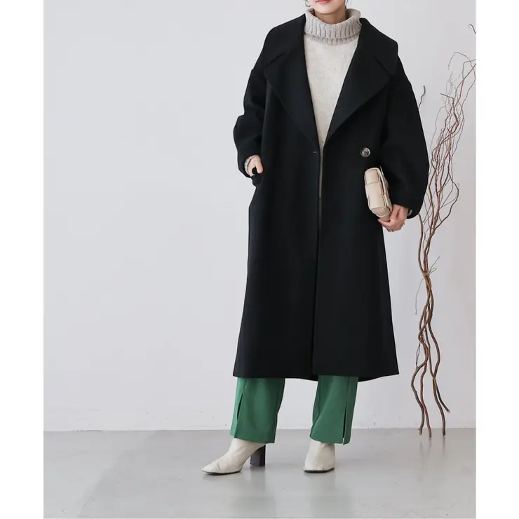 เสื้อโค้ทวูล Trench coat เสื้อโค้ทเฟอร์ โค้ทสักหลาดสีเทาอ่อน แบรนด์ RAY CASSIN