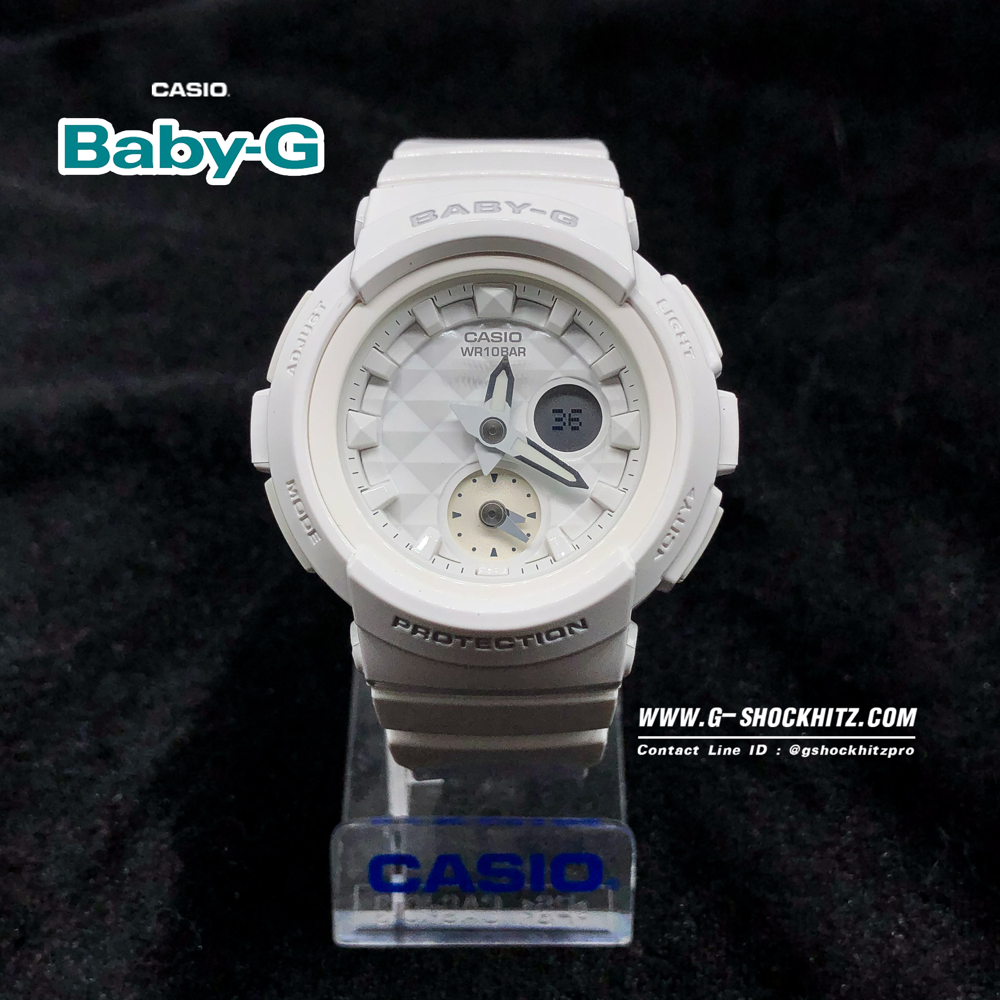 CASIO BABY-G BABY-G นาฬิกาข้อมือ นาฬิกากันน้ำ นาฬิกาของแท้ ประกันศูนย์ CMG 1 ปี รุ่น BGA-195-7A นาฬิกาสีขาว