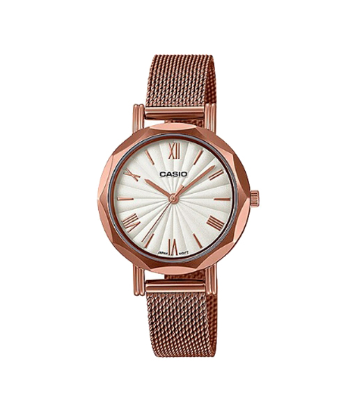 CASIO นาฬิกาคาสิโอ นาฬิกาข้อมือ นาฬิกากันน้ำ นาฬิกาของแท้ ประกันศูนย์ CMG 1 ปี รุ่น LTP-E411MR-7A นาฬิกาสีน้ำตาล