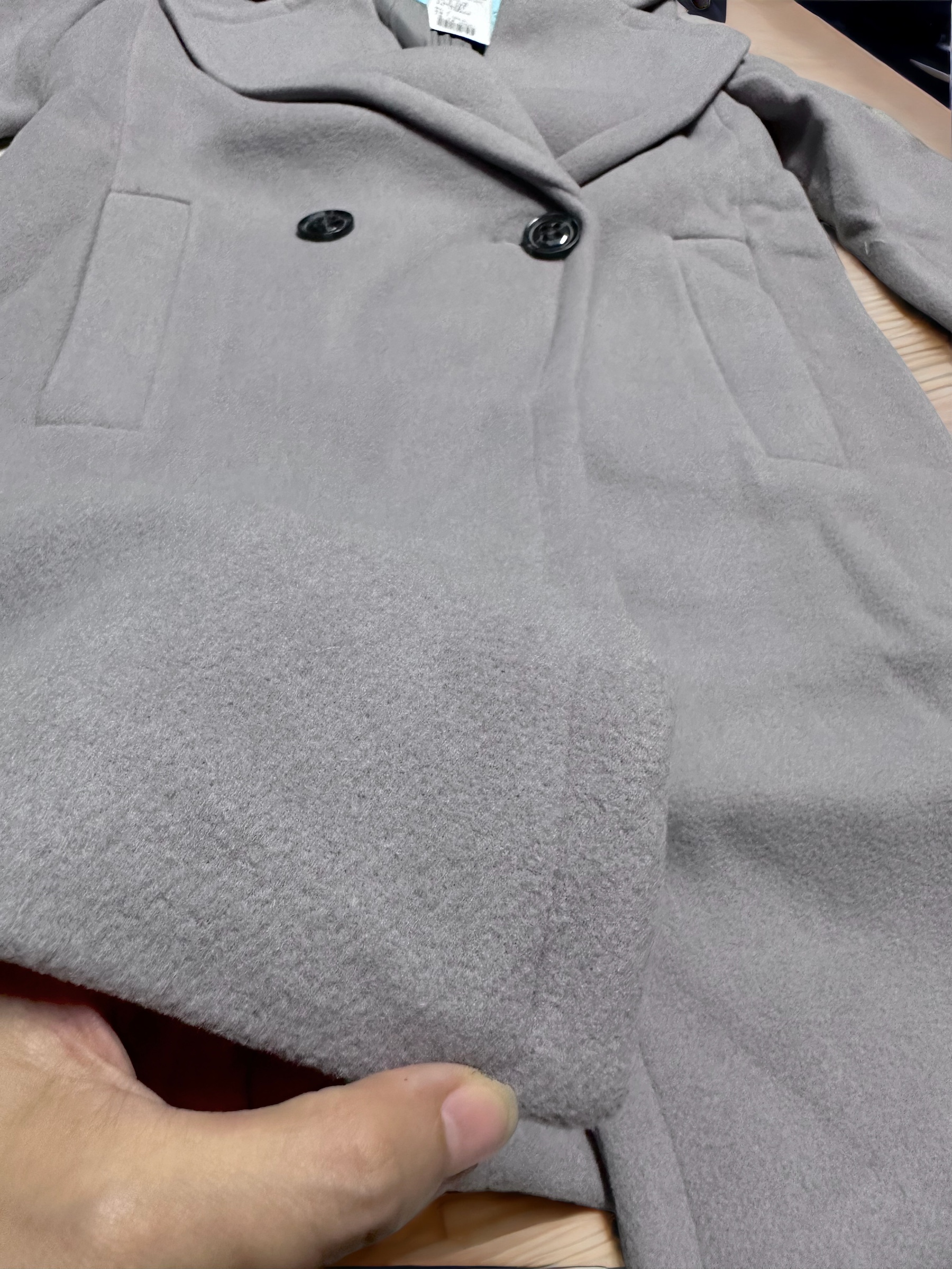 เสื้อโค้ท เสื้อกันหนาว เนื้อผ้าสักหลาดวูล สีเทา แบรนด์ COOPOOL