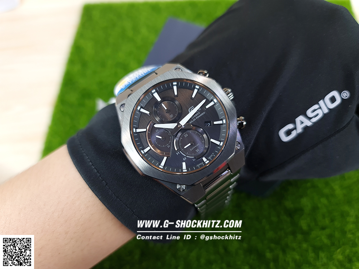 CASIO EDIFICE นาฬิกาข้อมือ นาฬิกากันน้ำ นาฬิกาของแท้ ประกันศูนย์ CMG 1 ปี รุ่น EFS-S570DC-1A นาฬิกาสีดำ