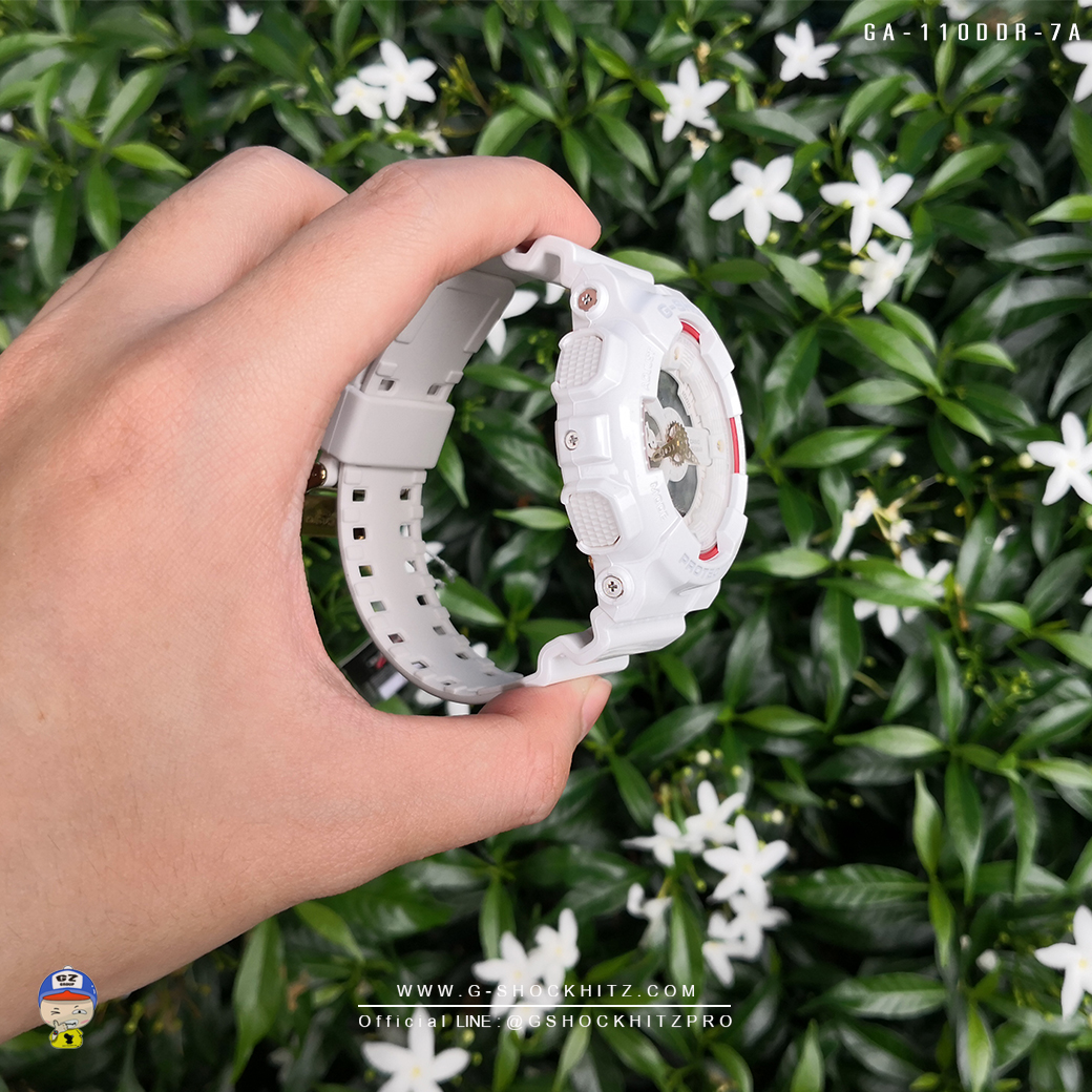 CASIO G-SHOCK นาฬิกาข้อมือ นาฬิกากันน้ำ นาฬิกาของแท้ ประกันศูนย์ CMG 1 ปี รุ่น GA-110DDR-7A นาฬิกาสีขาว