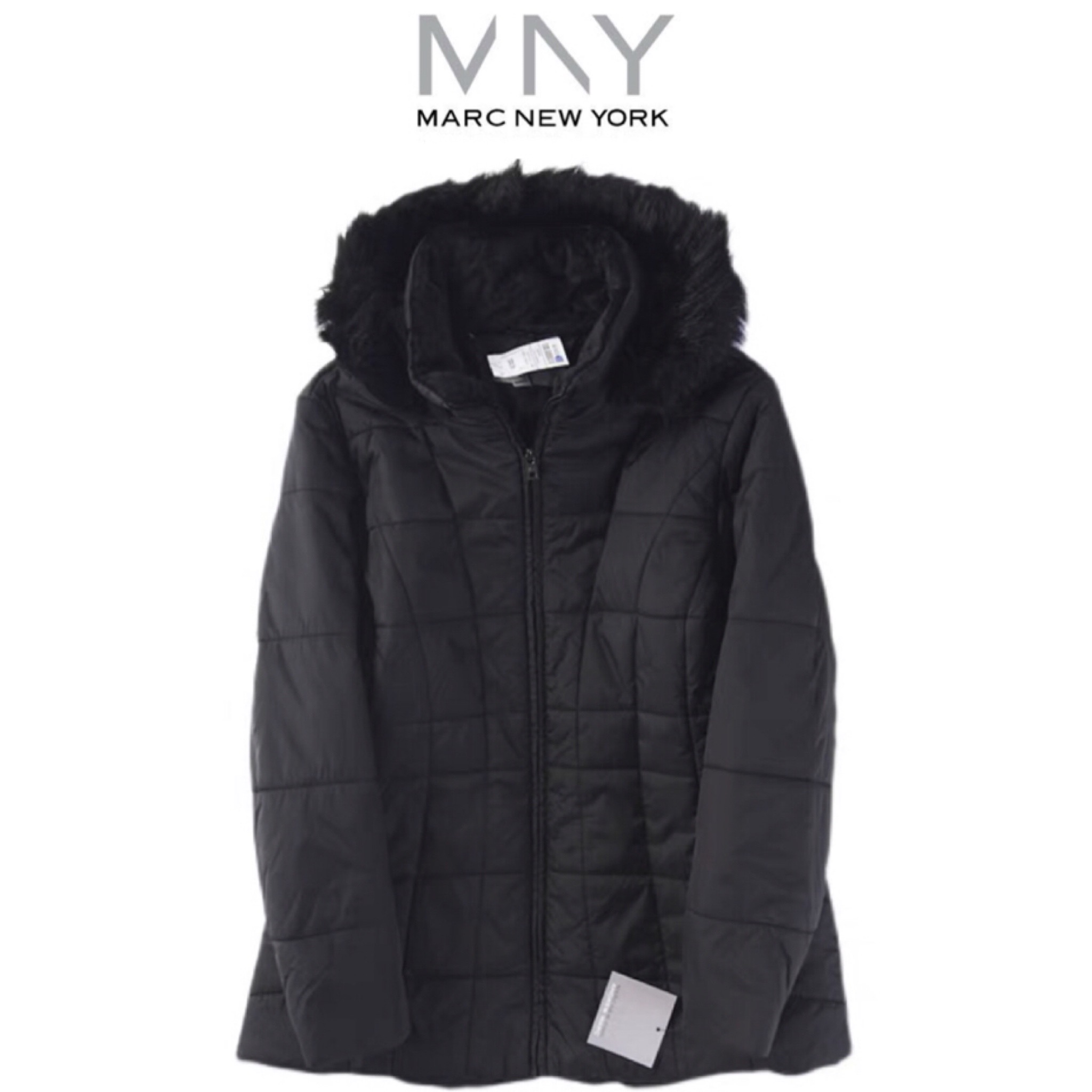 เสื้อโค้ท เสื้อกันหนาว ฮู้ด บุนวมอุ่น เนื้อผ้าสังเคราะห์ MARK NEW YORK (Padded puffer coat) ขาว