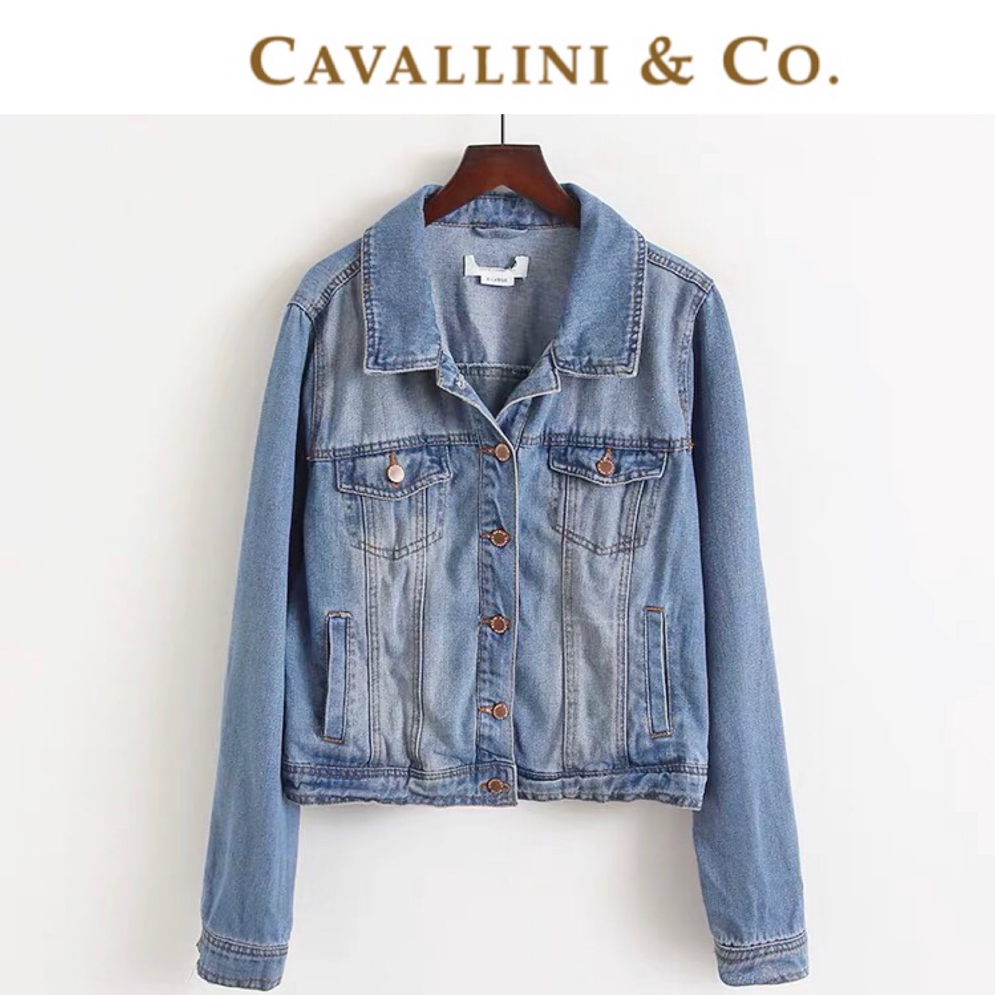 Cavalini เสื้อยีนส์ แจ็คเก็ตยีนส์ฟอก แต่งเซอร์ CAVALINI Ci-Sono งานสวยเท่ห์มากคะ Size S/M/L/XL สำเนา สำเนา สำเนา ยีนส์
