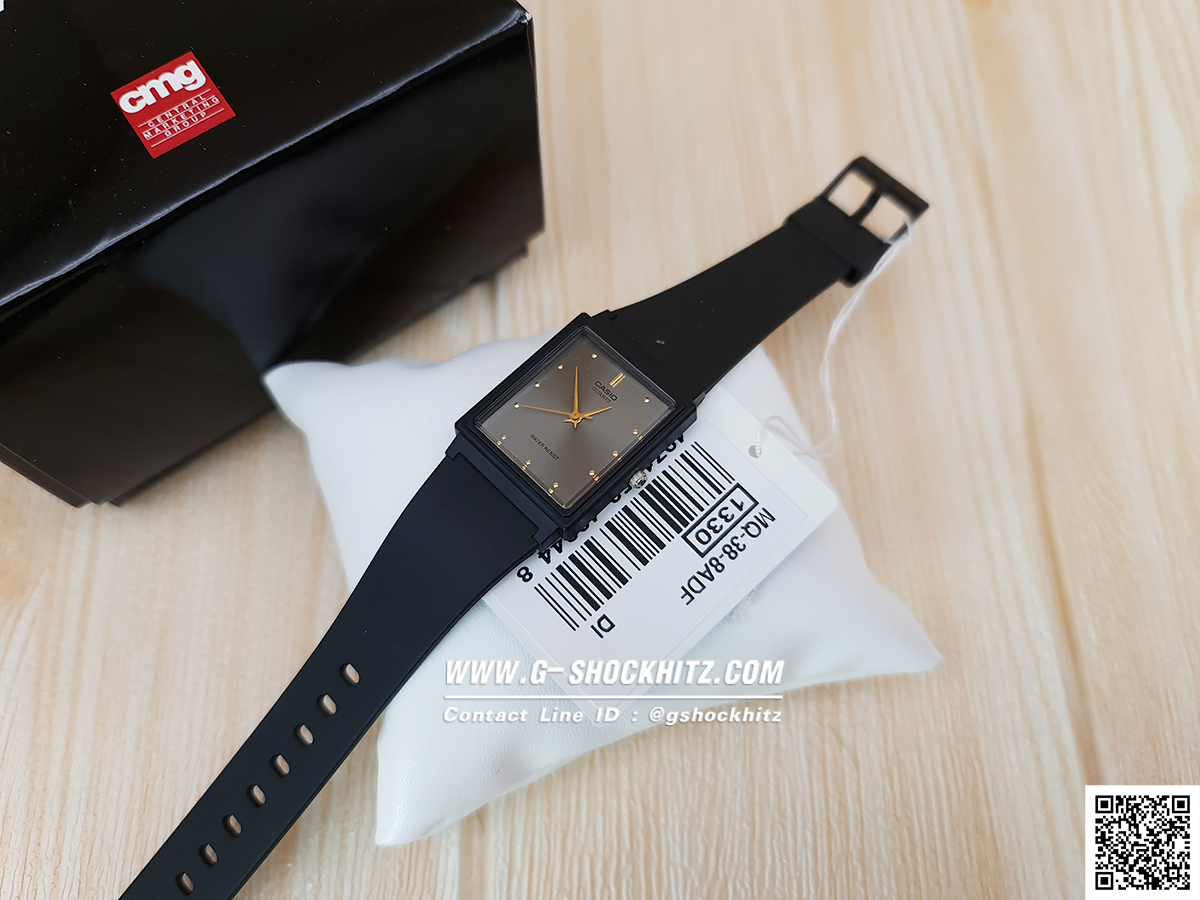 CASIO MID YEAR SALE นาฬิกาคาสิโอ พร้อมส่ง นาฬิกาข้อมือ นาฬิกากันน้ำ นาฬิกาของแท้ BTS ประกันศูนย์ CMG 1 ปี รุ่น MQ-38-8A นาฬิกาสีดำ