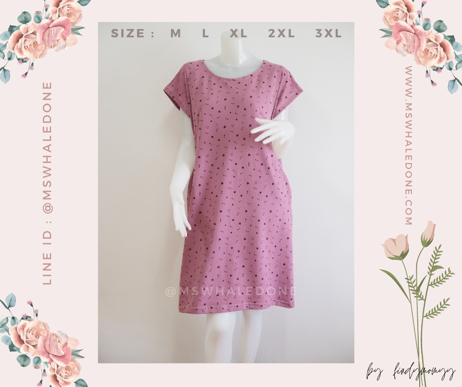 ชุดให้นม+คลุมท้องได้ มีถึง3XL ถูกใจคุณแม่บิ๊กไซส์ เก็บทรงสวย ยาวคลุมเข่า มีให้เลือก4สีลาย