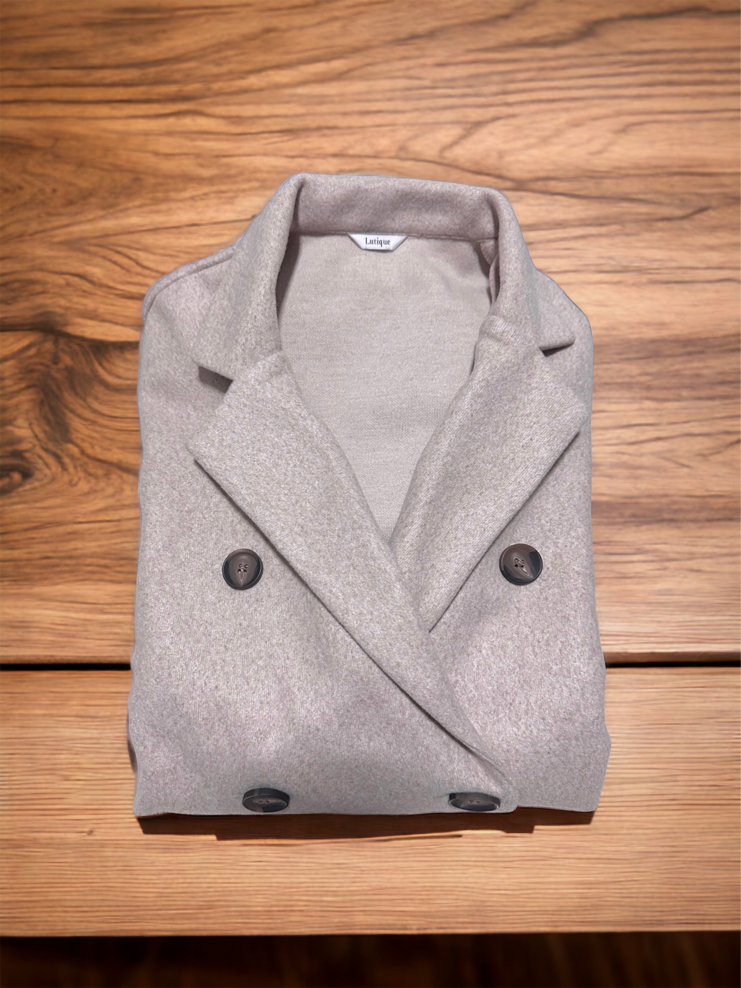 Lutique เสื้อโค้ทวูล Trench coat เสื้อโค้ทเฟอร์ โค้ทสักหลาดสีเบจ แบรนด์ LUTIQUE