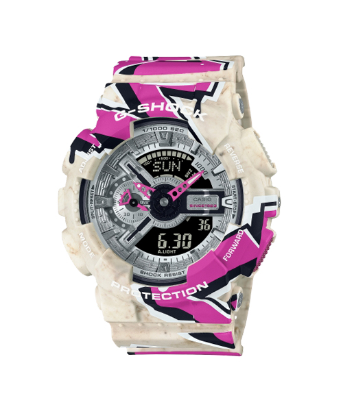 CASIO G-SHOCK นาฬิกาข้อมือ นาฬิกากันน้ำ นาฬิกาของแท้ ประกันศูนย์ CMG 1 ปี รุ่น GA-110SS-1A นาฬิกาหลากสี