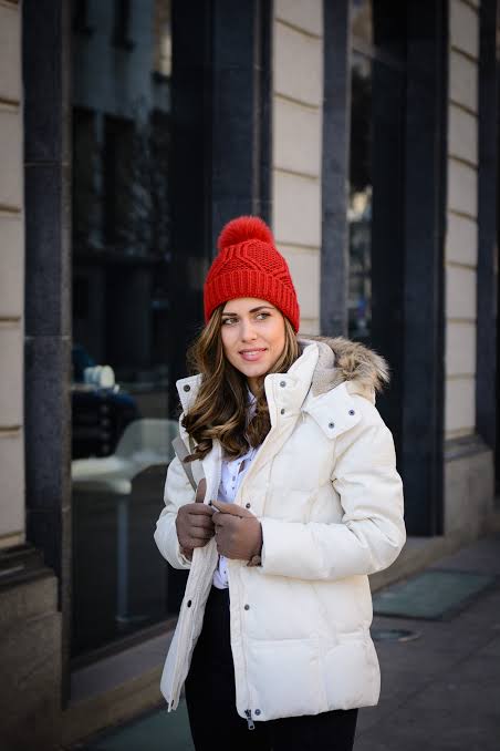 เสื้อกันหนาว เสื้อฮู้ดเฟอร์ บุนวมอุ่น สีขาว แบรนด์ Cranberry jeans (padded puffer coat สำเนา ขาว