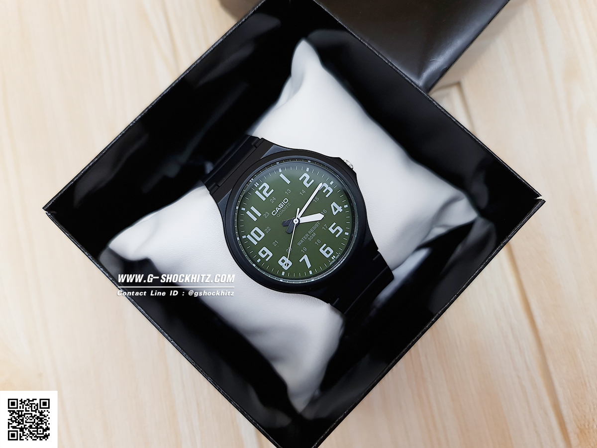 CASIO นาฬิกาคาสิโอ นาฬิกาข้อมือ นาฬิกากันน้ำ นาฬิกาของแท้ ประกันศูนย์ CMG 1 ปี รุ่น MW-240-3B นาฬิกาสีดำ