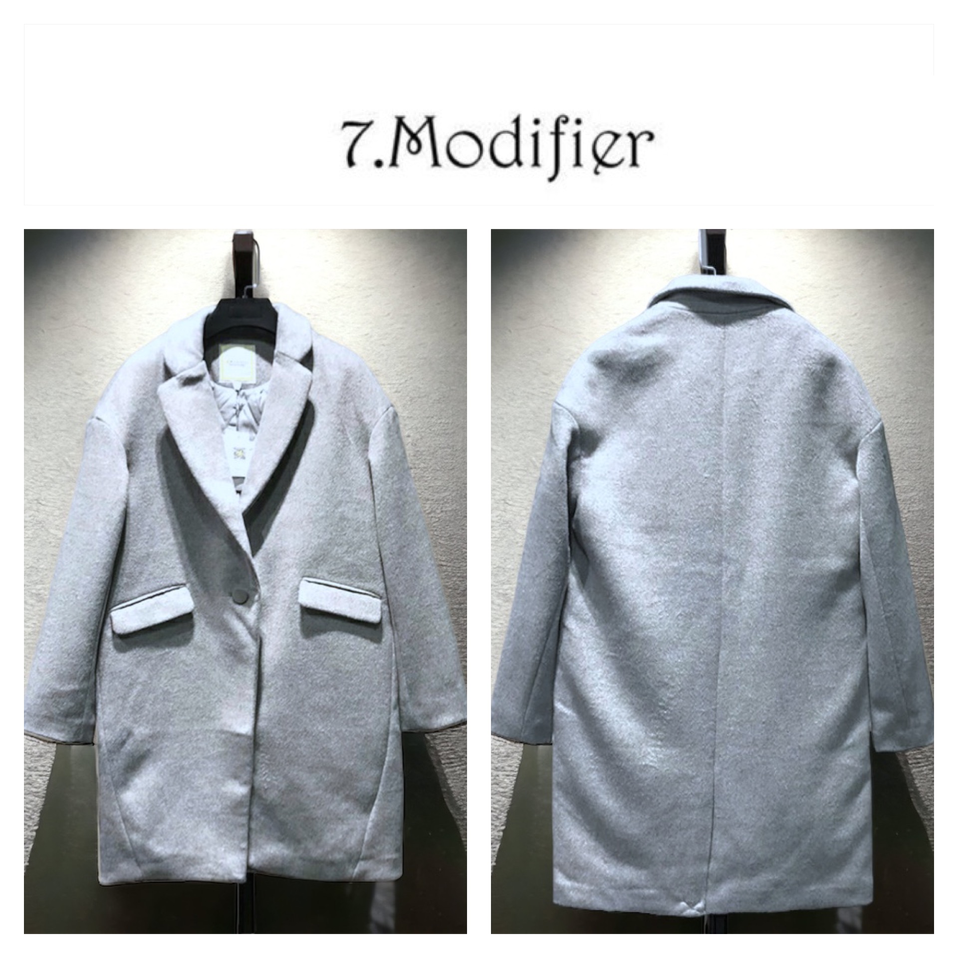 เสื้อโค้ท เสื้อกันหนาว เนื้อผ้าวูล โค้ทวูล สีฟ้าพาสเทล แบรนด์ 7.modifer