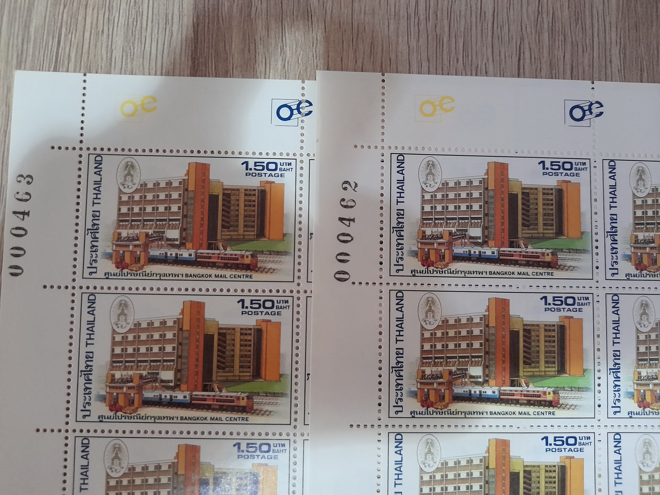 แสตมป์ ชุด เปิดที่ทำการศูนย์ไปรษณีย์กรุงเทพฯ (แผ่นเต็ม 50 ดวง) / No. 462,463
