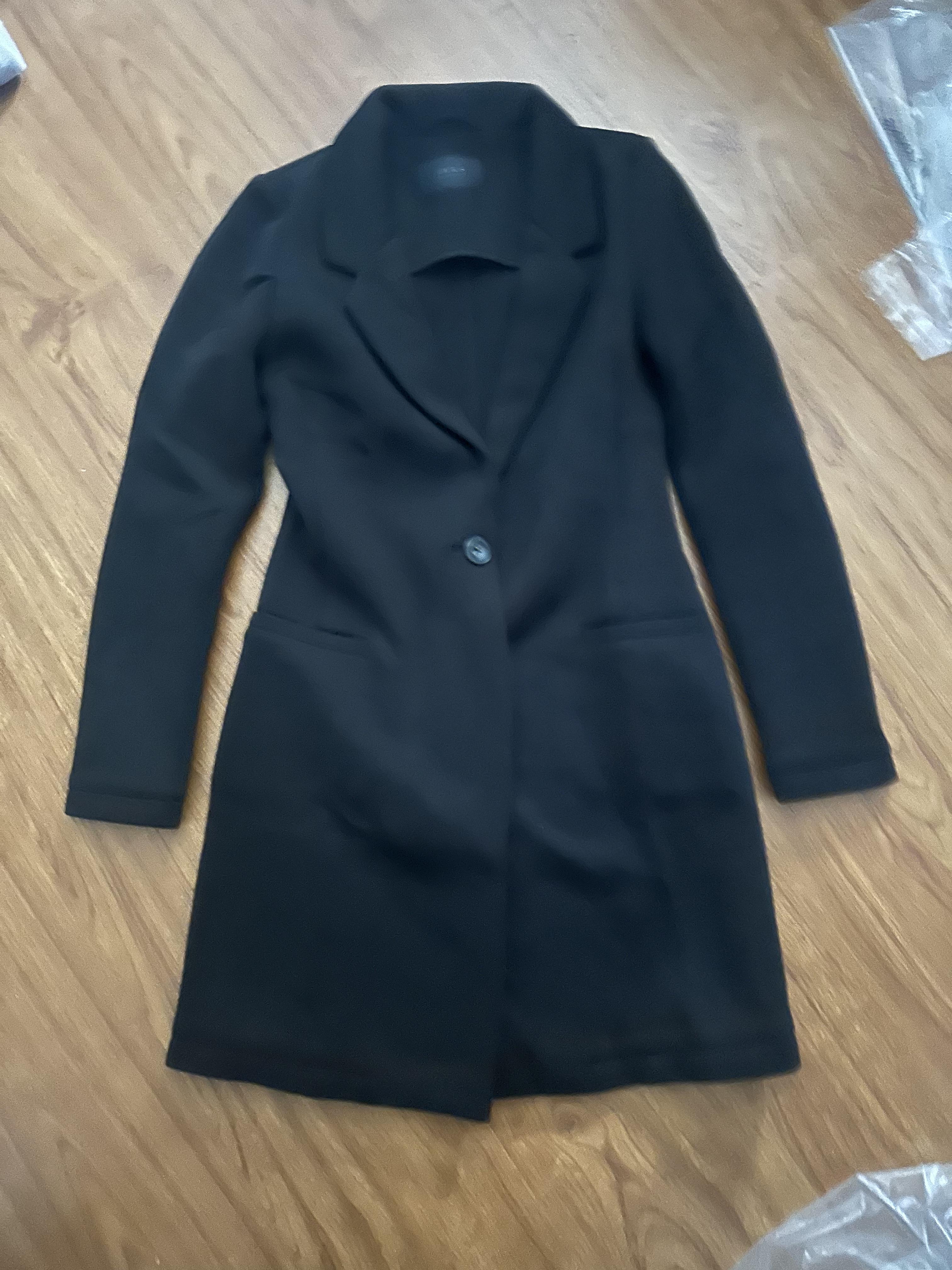 เสื้อโค้ทวูล Trench coat เสื้อโค้ทวูล โค้ทสีดำ แบรนด์ IKKS WOMAN
