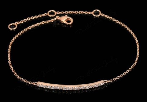 สร้อยข้อมือทอง 18 K ฝังเพชร CZ AAA สร้อยข้อมือแบบเส้นบาง ดีไซน์ เพชรเรียงแถว สำหรับ สาวข้อมือเล็ก สร้อยข้อมือ ใส่ออกงาน แบบไม่เว่อร์ สวยหรู 731767