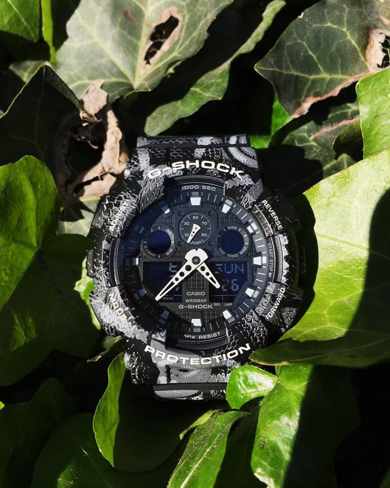 CASIO G-SHOCK นาฬิกาข้อมือ นาฬิกากันน้ำ นาฬิกาของแท้ ประกันศูนย์ CMG 1 ปี รุ่น GA-100MRB-1A นาฬิกาสีดำ
