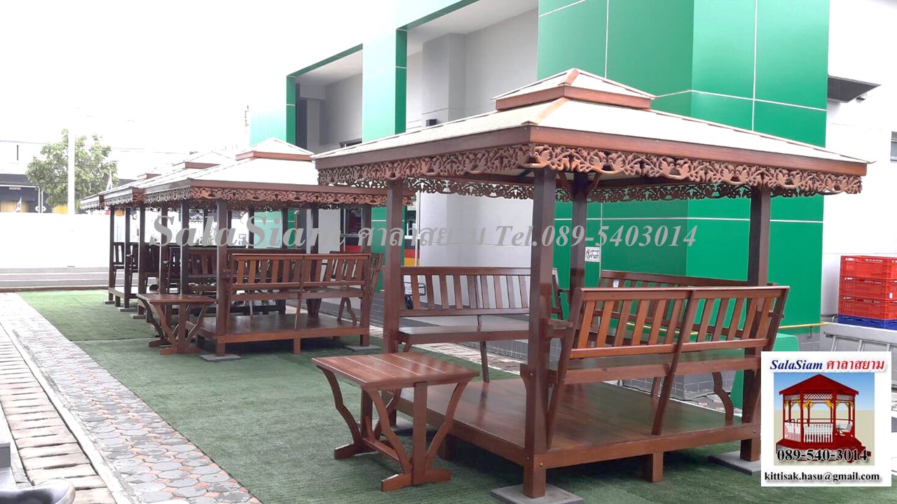 RE-ORDER 2 !!! ผลงานการส่งมอบศาลาไม้ ลูกค้า บริษัท Thai - German Meat Product Co.,Ltd นิคมอุตสาหกรรมเวลโกรว์ ฉะเชิงเทรา