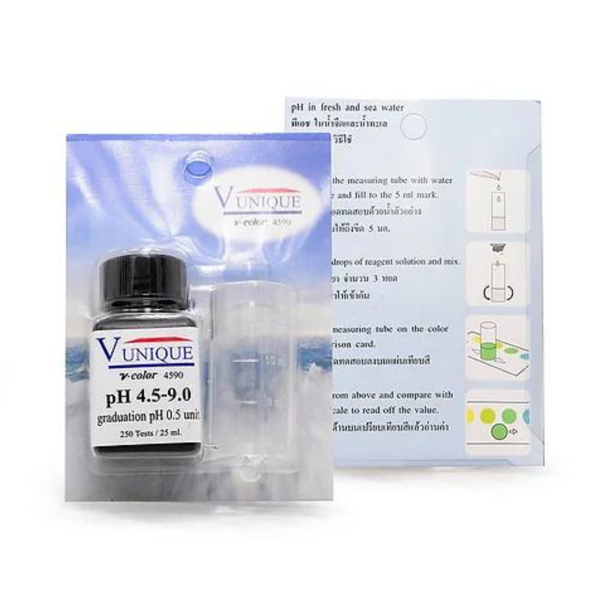 pH Test Kit ชุดทดสอบกรด-ด่าง V-COLOR 4590 "V-UNIQUE"