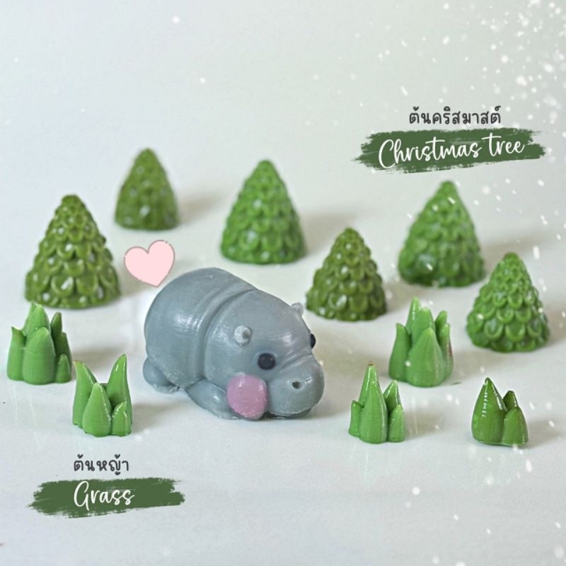 พิมพ์ซิลิโคน ลายฮิปโป ลายหมูเด้ง