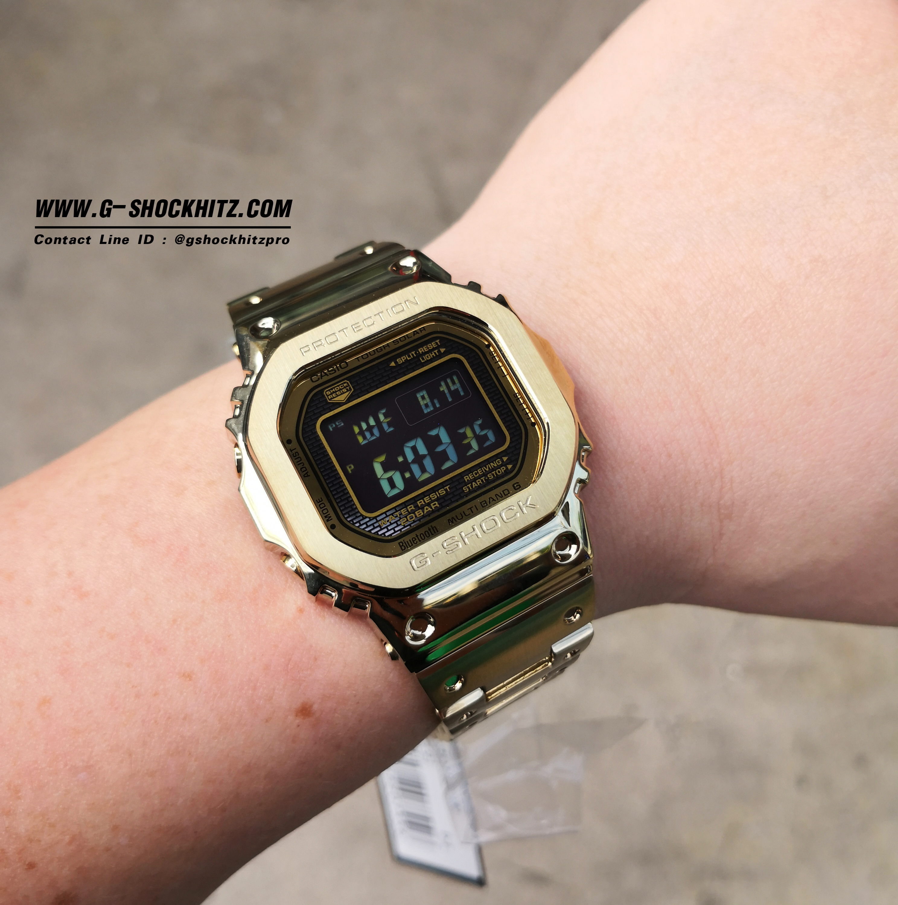 CASIO G-SHOCK นาฬิกาข้อมือ นาฬิกากันน้ำ นาฬิกาของแท้ ประกันศูนย์ CMG 1 ปี รุ่น GMW-B5000GD-9D นาฬิกาสีทอง