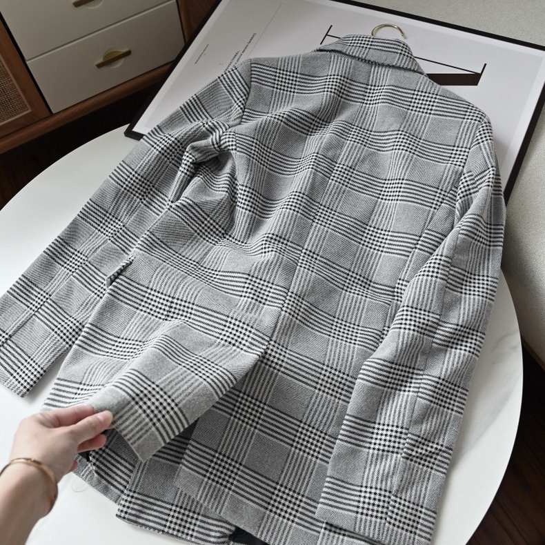 เสื้อโค้ท เสื้อคลุม ทรงสูท ลายตาราง checked plaid blazer gingerham เสื้อคลุม เบลเซอร์ Blazer check ❄️แบรนด์✨H&M✨ แท้💯% แบรนด์ สำเนา