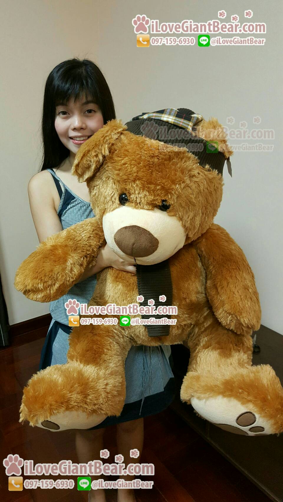 Teddy หมีไฮโซ #ตุ๊กตาหมีตัวใหญ่ น่ารัก ใส่หมวก ผูกผ้าพันคอ
