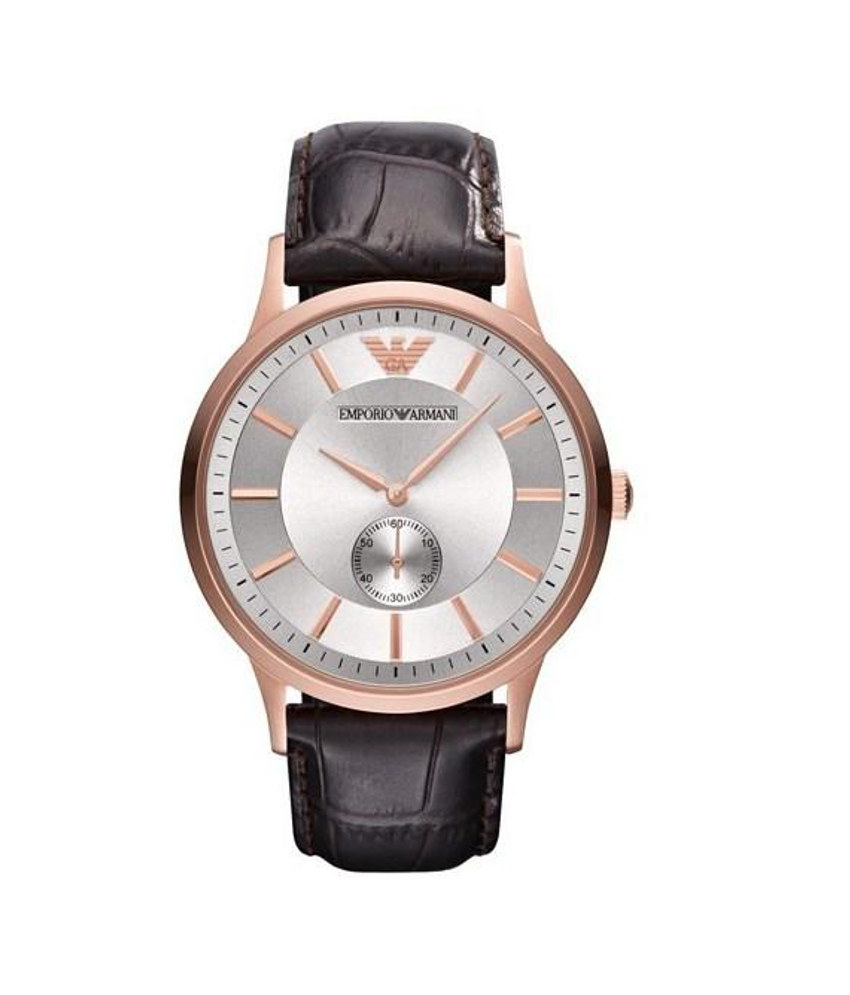 Emporio Armani Watches Classic Brown Leather Men's Stainless Steel Watch AR9101 Leather