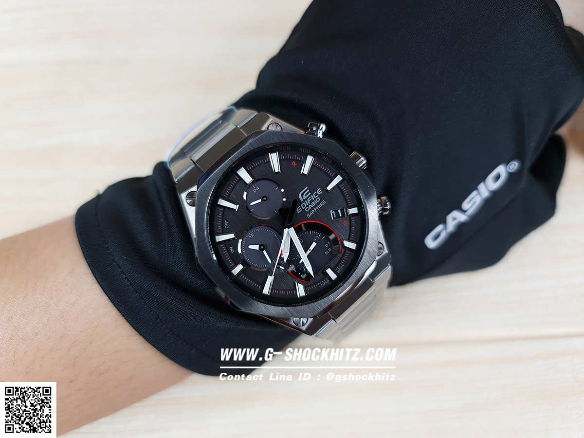 CASIO EDIFICE นาฬิกาข้อมือ นาฬิกากันน้ำ นาฬิกาของแท้ ประกันศูนย์ CMG 1 ปี รุ่น EQB-1100DC-1A นาฬิกาสีดำ