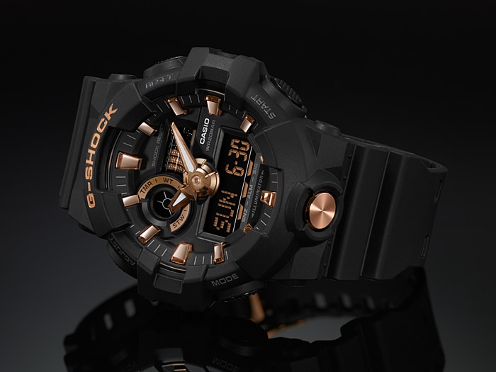 CASIO G-SHOCK นาฬิกาข้อมือ นาฬิกากันน้ำ นาฬิกาของแท้ ประกันศูนย์ CMG 1 ปี รุ่น GA-710B-1A4 นาฬิกาสีดำ