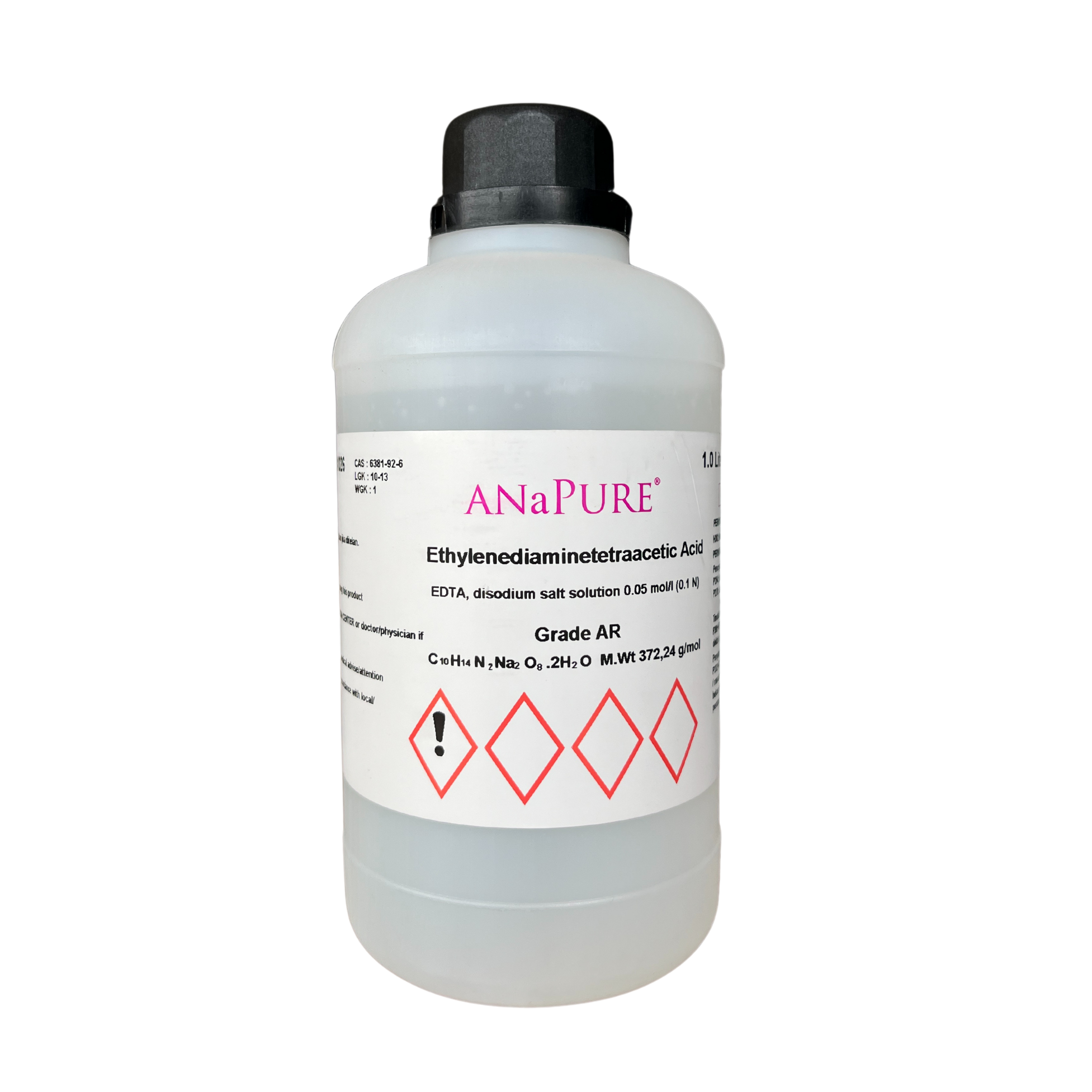 EDTA-Di Sodium Salt Solution 0.1N, AR 1L. ANaPURE™