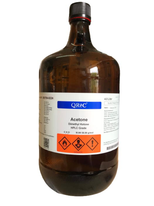 Acetone, HPLC 4 L. (Glass) QReC™